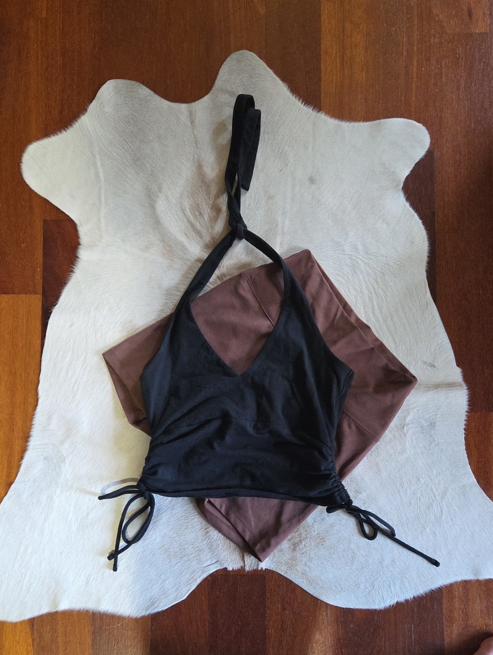Hollister Black Halter Tie-Back Crop Top M